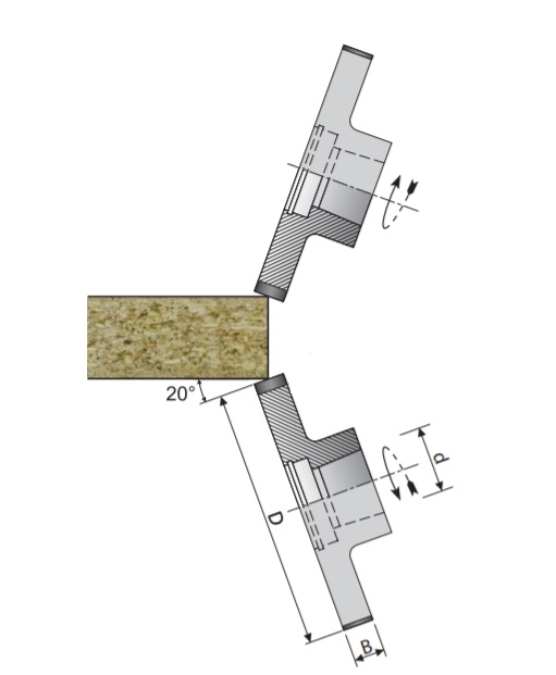 70x8x* (2-6x3) Z6 DIA SCRAPPING MILLING CUTTER FOR EDGE BANDING MACHINES Ürün Teknik Çizim