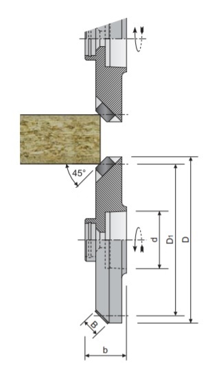 73/62x6/17.5x* 45° Z6 R DIA SCRAPPING MILLING CUTTER FOR EDGE BANDING MACHINES Ürün Teknik Çizim
